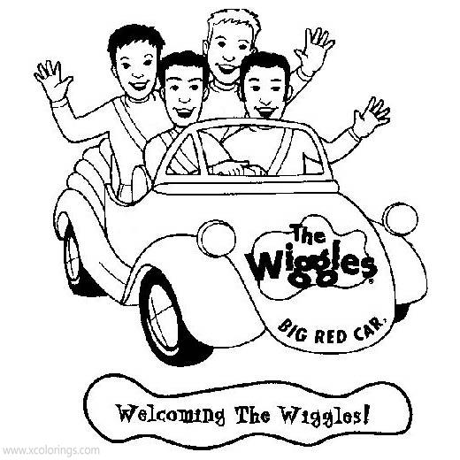 Free Wiggles Coloring Pages Characters and Big Red Car printable