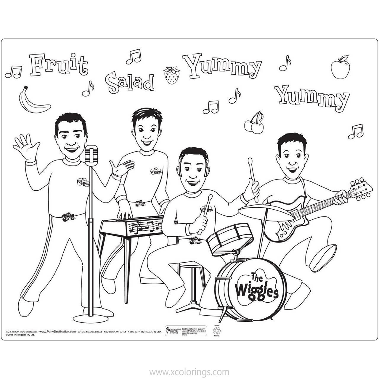 Free Wiggles Coloring Pages Fruit Salad Yummy Yummy printable