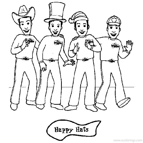 Free Wiggles Coloring Pages Happy Hats printable