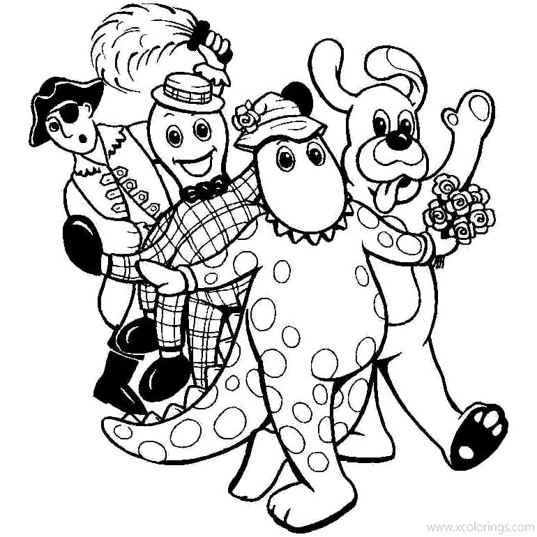 Free Wiggles Coloring Pages Henry Wags Dorothy and Captain Feathersword printable