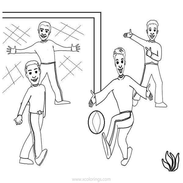 Free Wiggles Coloring Pages Playing Soccer printable