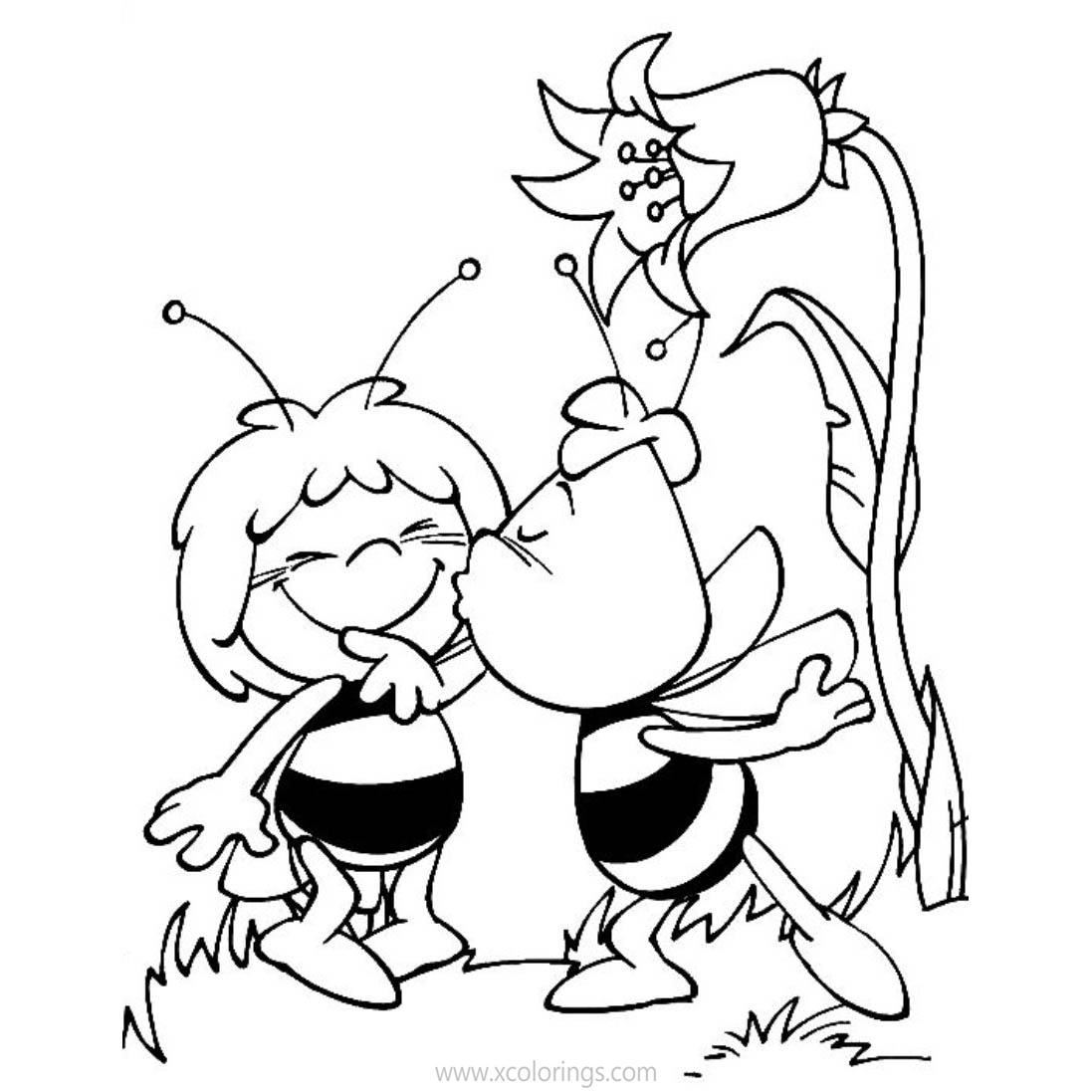 Free Willy Kissing Maya the Bee Coloring Pages printable