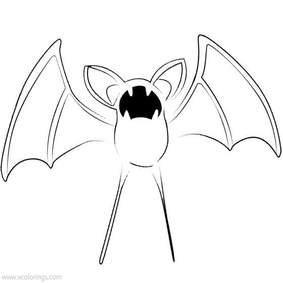 Free Zubat Pokemon Coloring Pages printable
