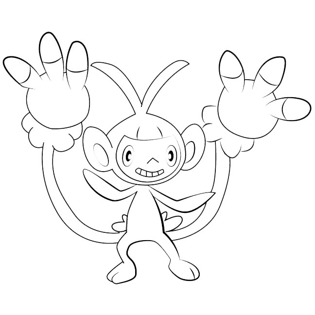 Free Ambipom from Pokemon Coloring Pages printable