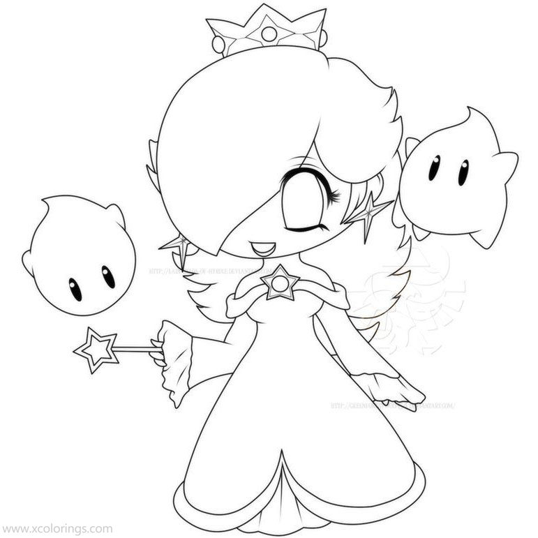 Free Baby Rosalina Coloring Pages with Luma printable