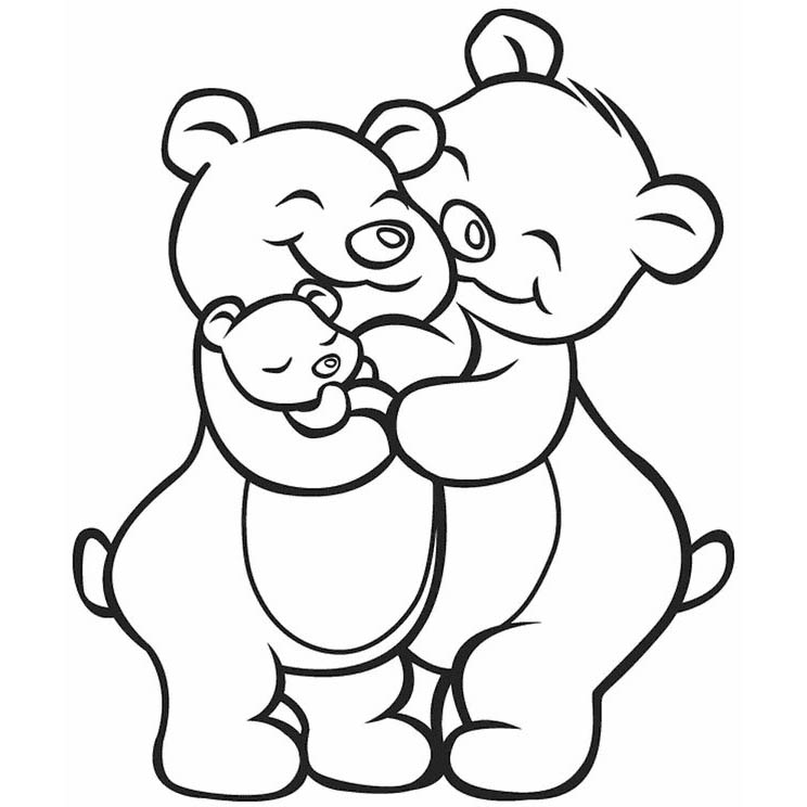 Free Bears Mother's Day Coloring Pages printable