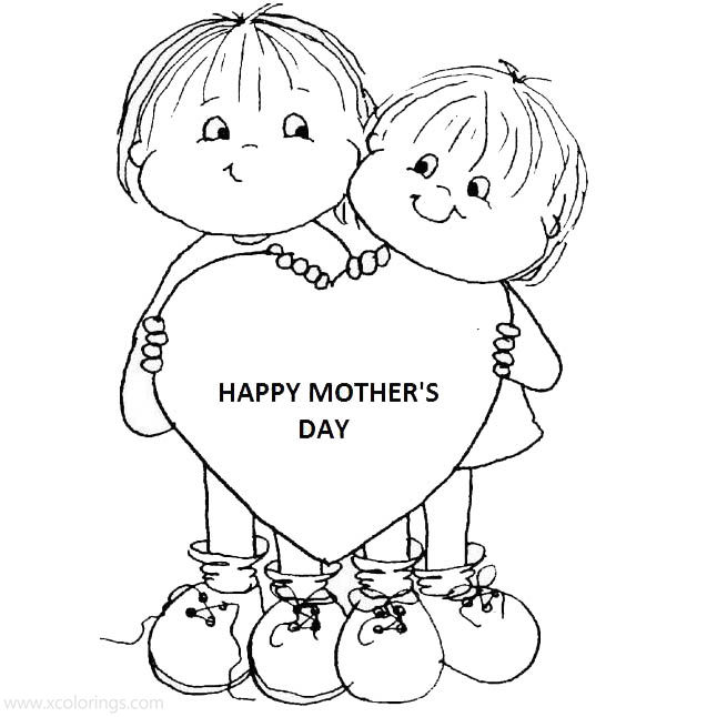 Free Boys of Mother's Day Coloring Pages printable