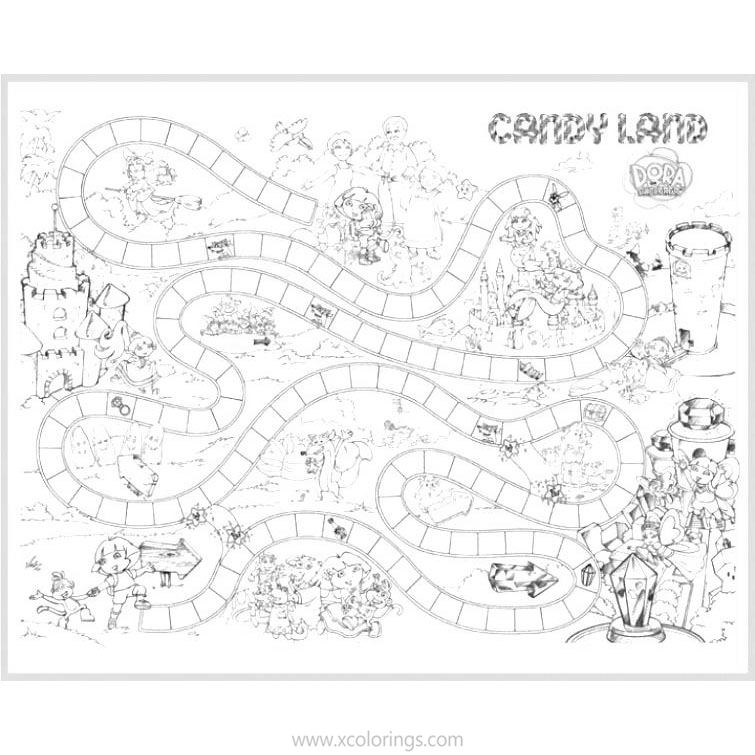 Free Candyland Board Coloring Pages printable