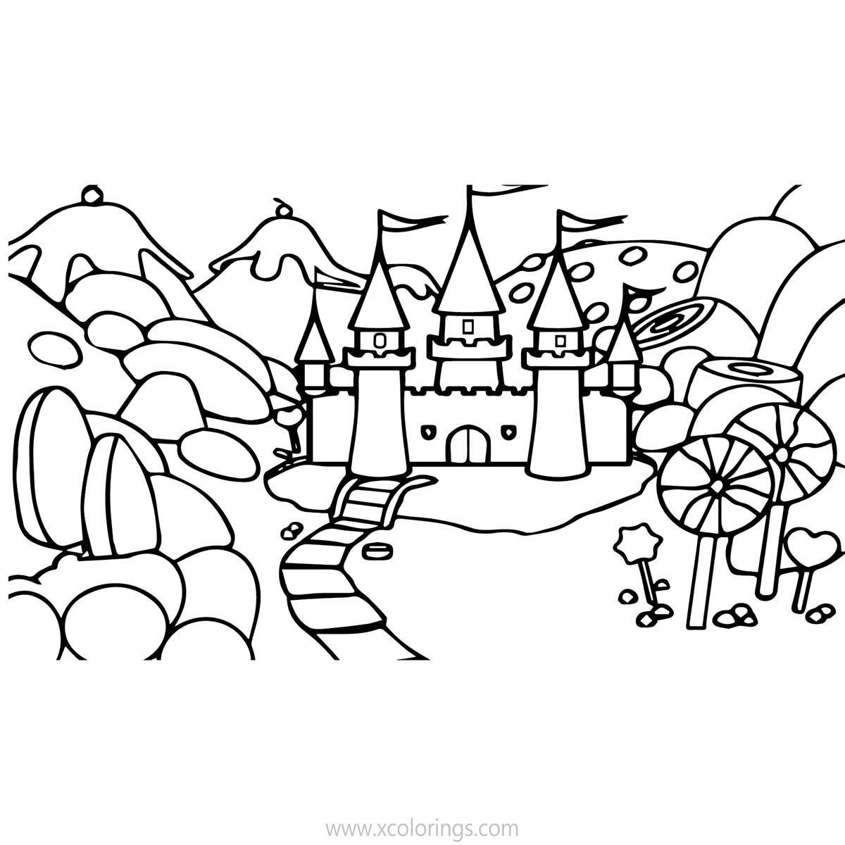 Free Candyland Castle Coloring Pages printable