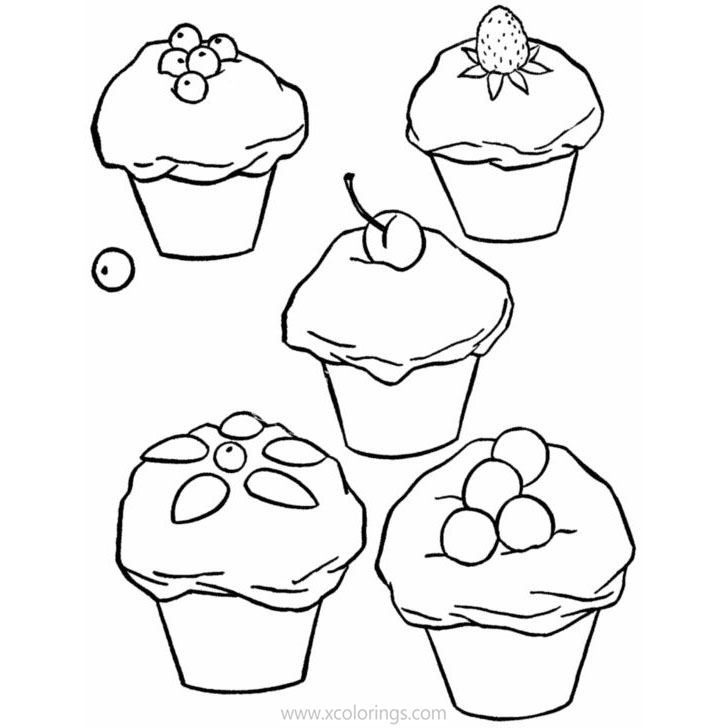 Free Candyland Coloring Pages Cupcakes printable