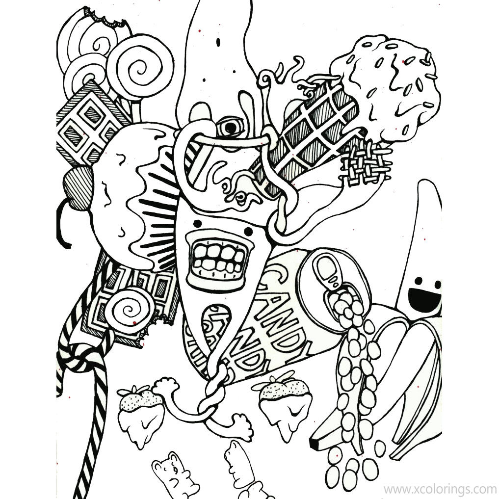 Free Candyland Coloring Pages Lineart printable