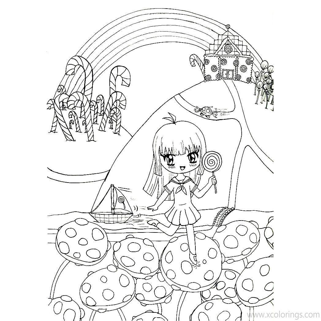 Free Candyland Girl Coloring Pages printable