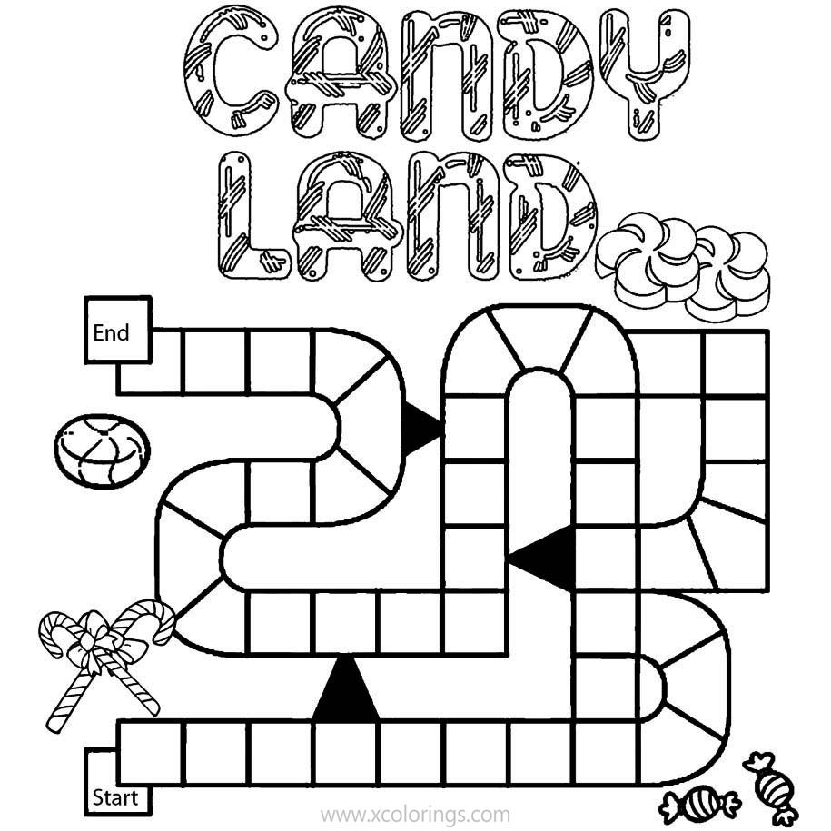 Free Candyland Map Coloring Pages printable