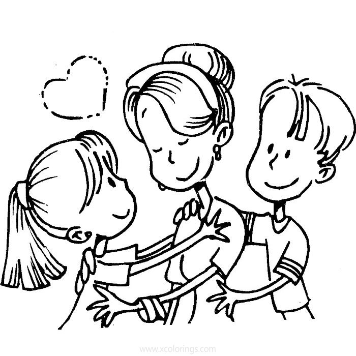 Free Cartoon Mother's Day Coloring Pages printable