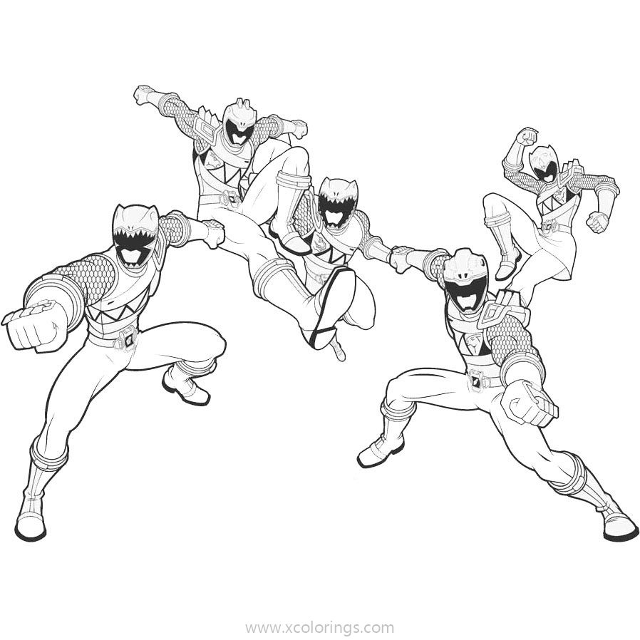 Free Characters from Power Rangers Dino Charge Coloring Pages printable