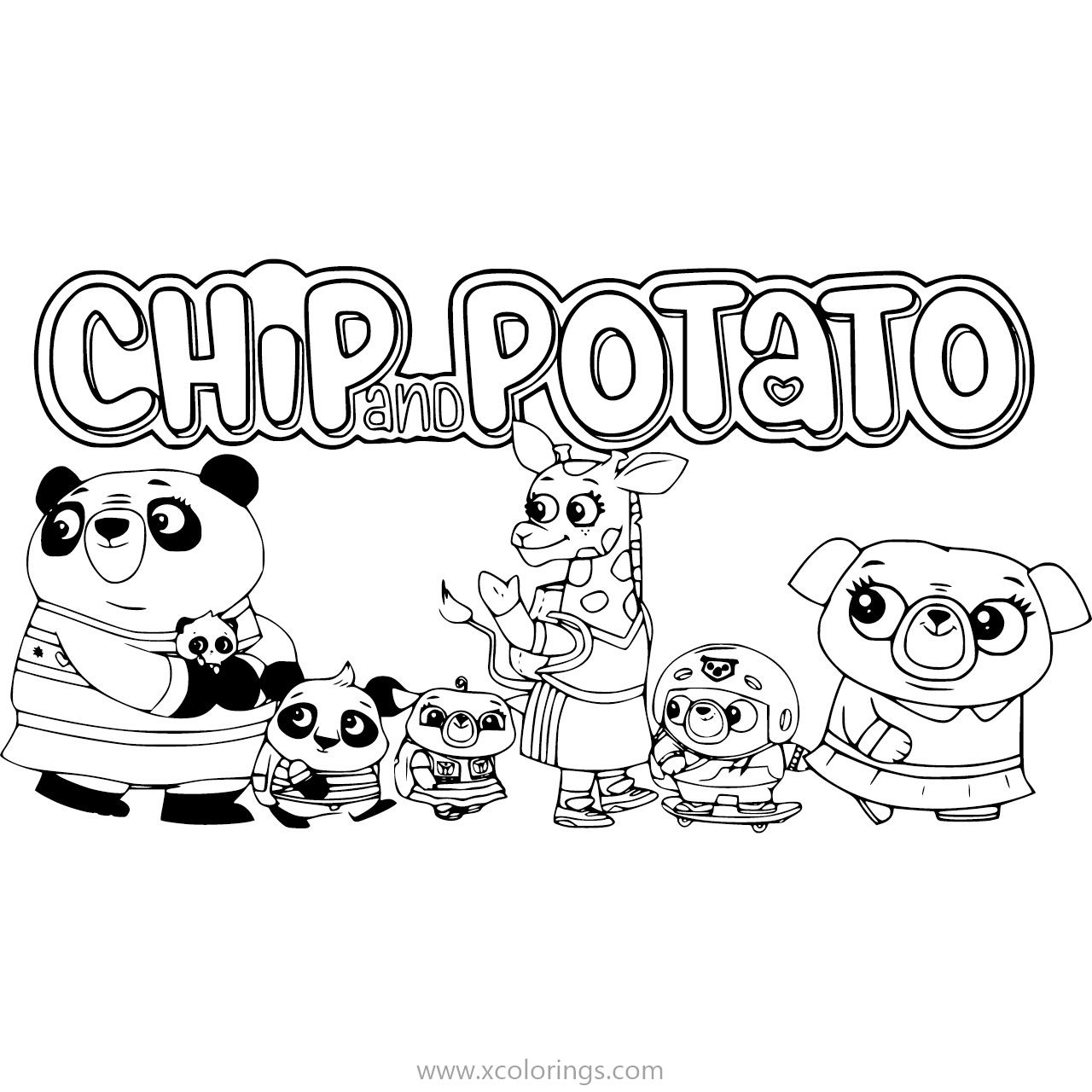 Free Chip and Potato Coloring Pages Characters printable