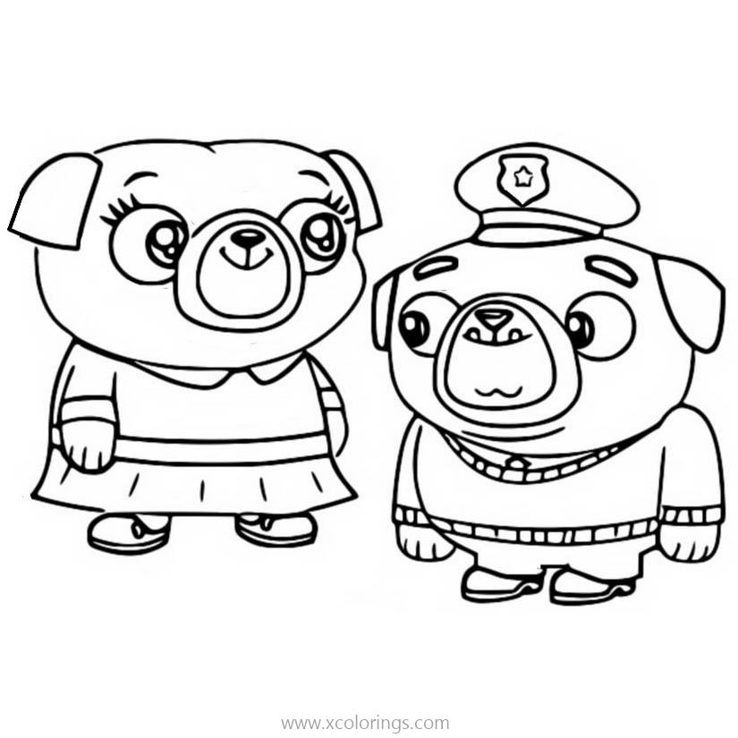 Free Chip and Potato Coloring Pages Momma Pug and Poppa Pug printable