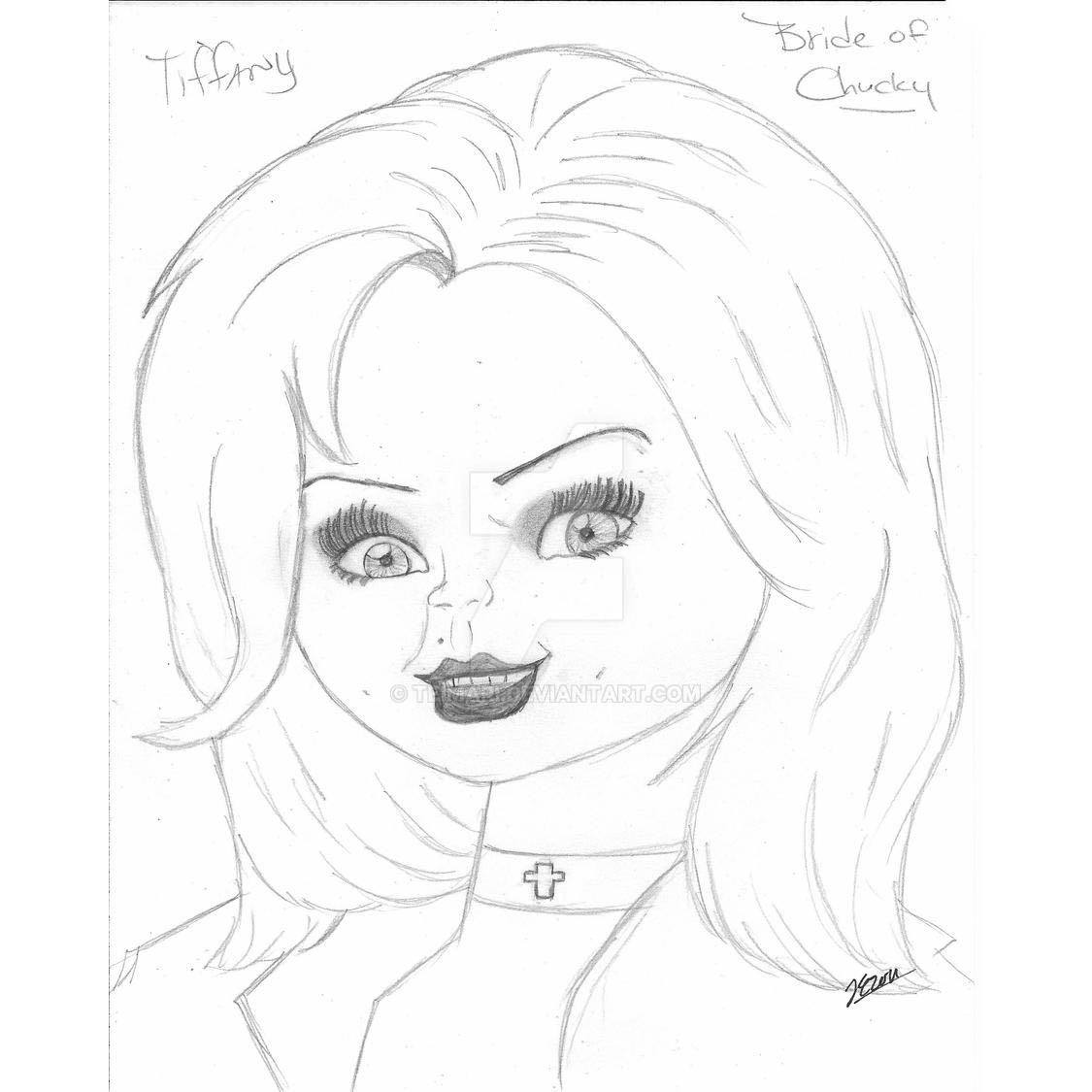 Free Chucky Coloring Pages Bride of Chucky by teimari printable