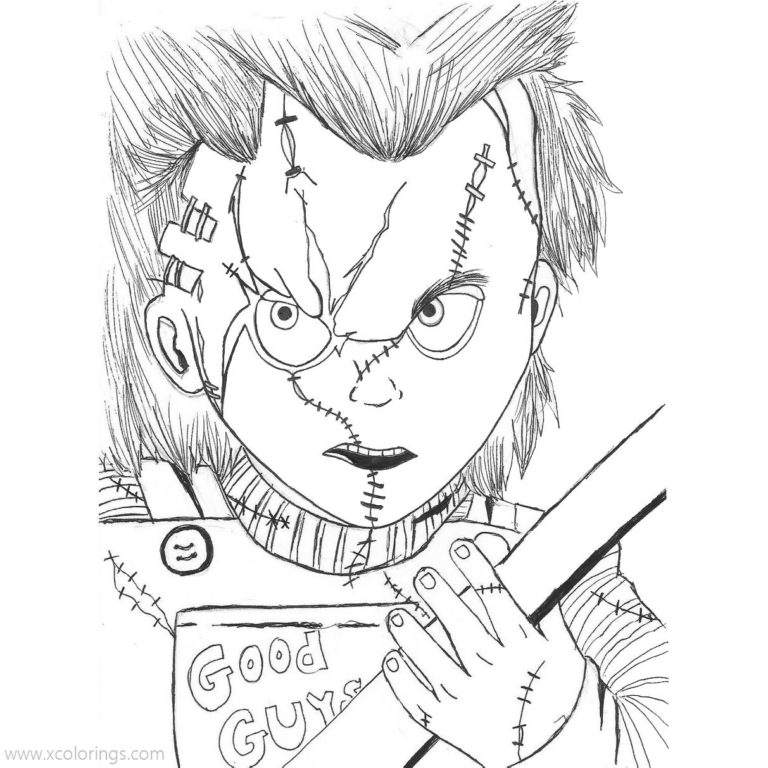 Chucky Coloring Pages Lineart by eyball - XColorings.com