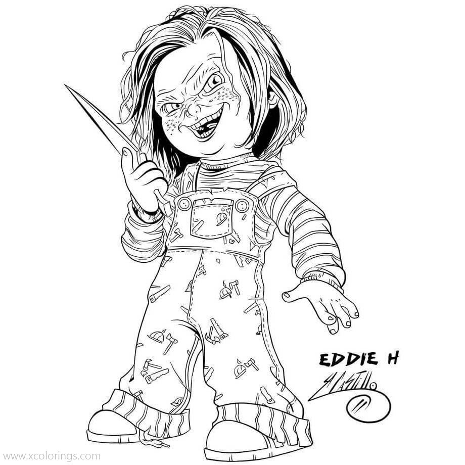 Free Chucky Coloring Pages Fanart printable