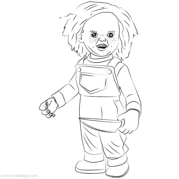 Chucky and Tiffany Coloring Pages - XColorings.com