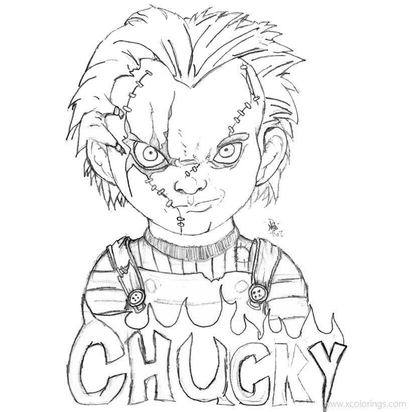 Free Chucky Coloring Pages Lineart by eyball printable