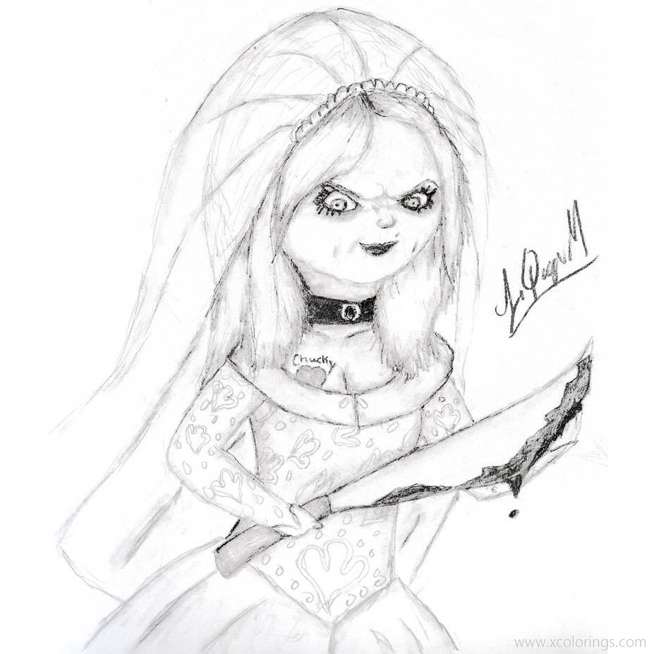 Free Chucky Coloring Pages Tiffany by laquyn printable