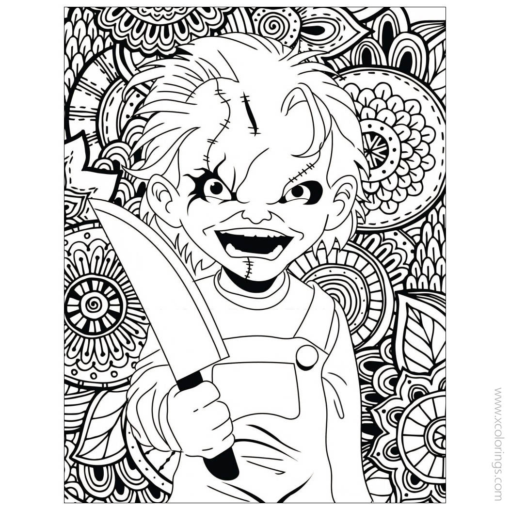 Free Chucky Coloring Pages for Adults printable