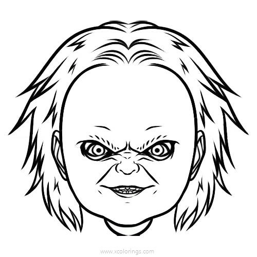 Free Chucky Face Coloring Pages printable