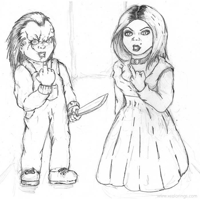 Printable Chucky And Tiffany Coloring Pages