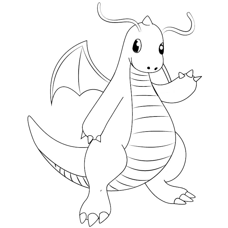 Free Dragonite Pokemon Go Coloring Pages printable