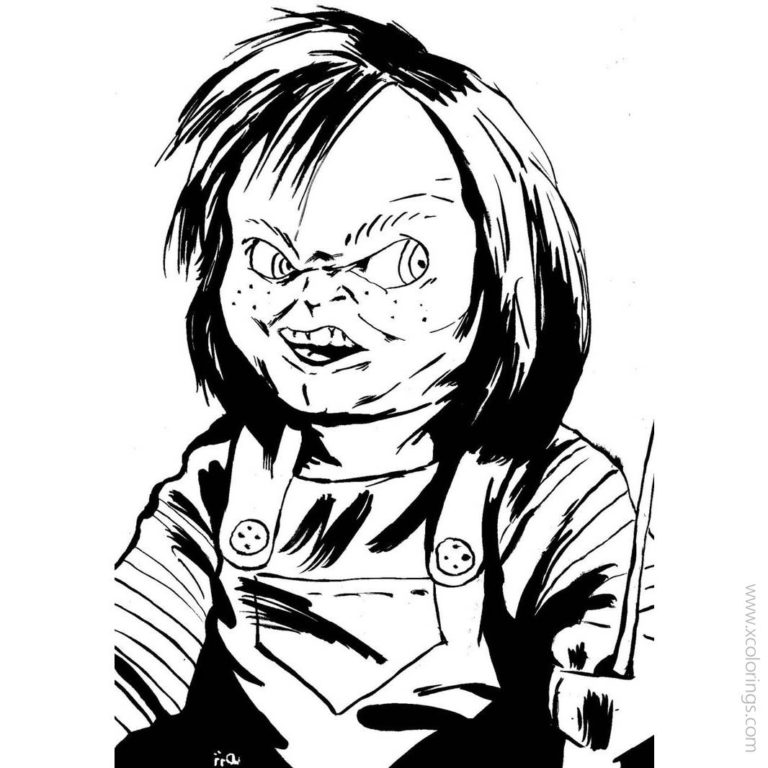 Chucky and Tiffany Coloring Pages - XColorings.com