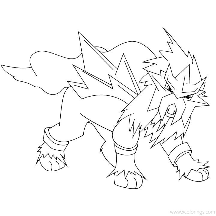 Free Entei from Pokemon Coloring Pages printable