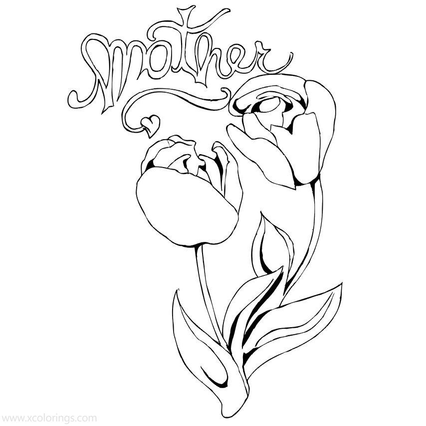 Free Flowers for Mother's Day Coloring Pages printable