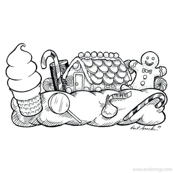 Candyland Coloring Pages Lineart