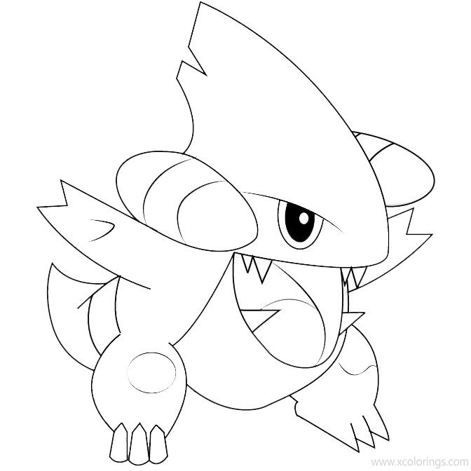 Free Gible from Pokemon Coloring Pages printable