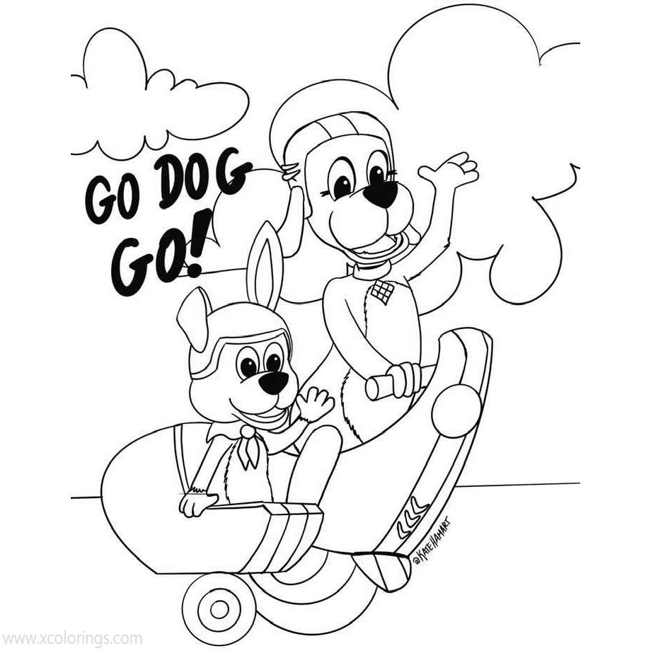 Go Dog Go Coloring Pges Tag and Scooch Lineart by Ken Turner