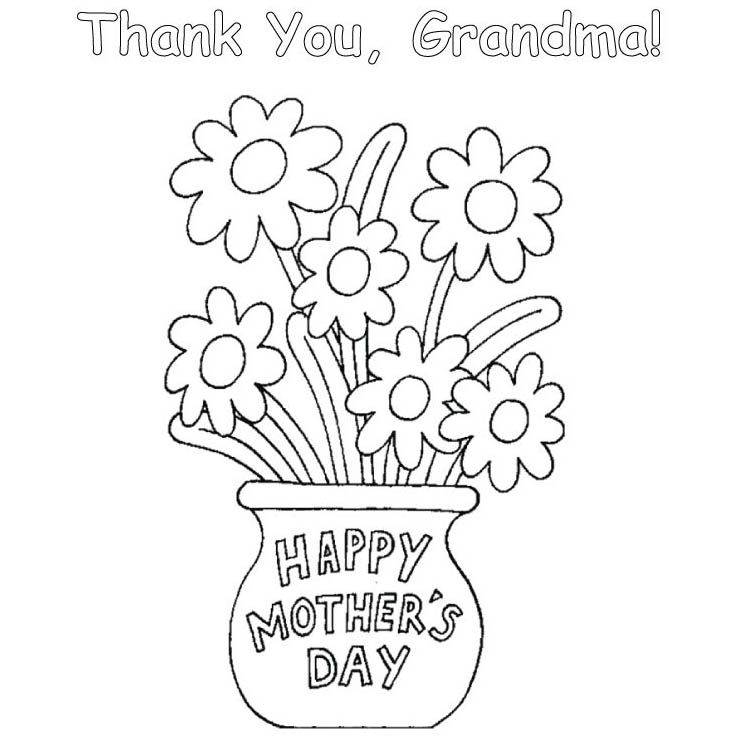 Grandma Mother's Day Coloring Pages Printable - XColorings.com