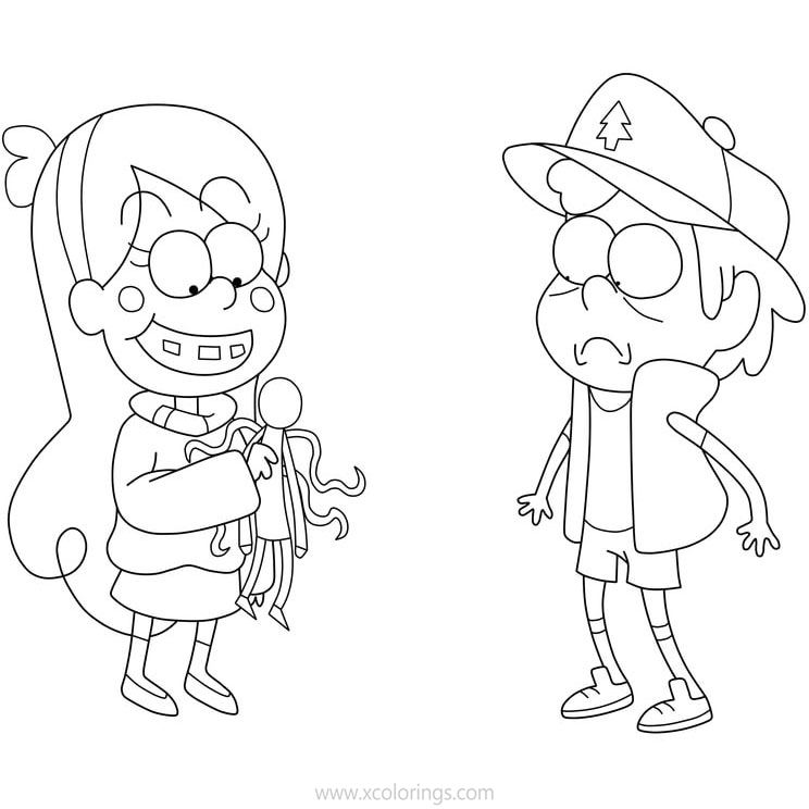 Free Gravity Falls Coloring Pages Black and White printable