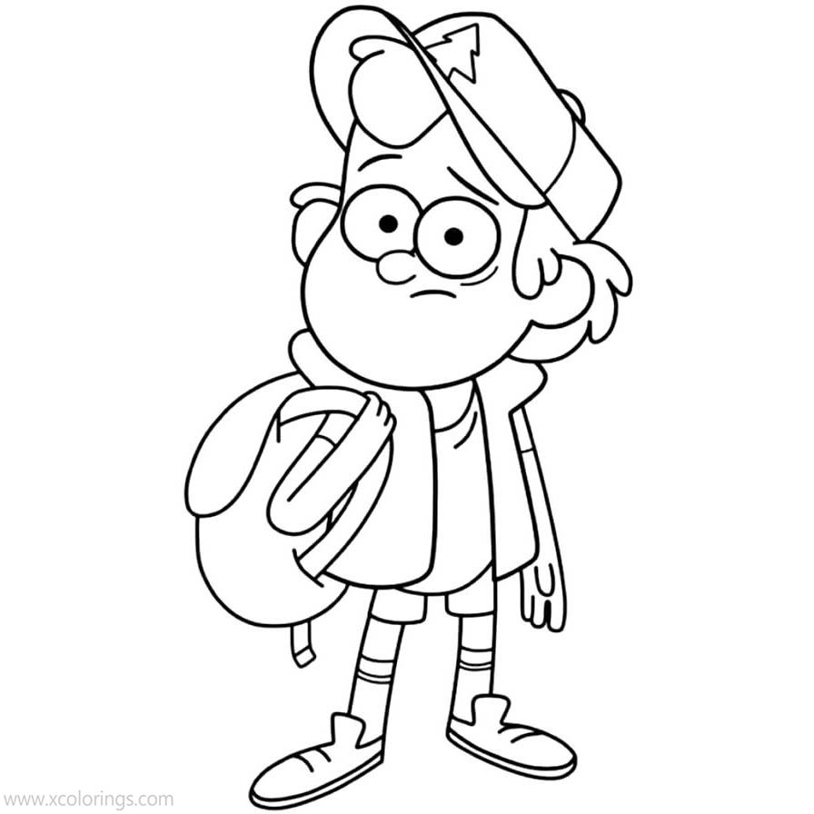 Free Gravity Falls Coloring Pages Dipper Linear printable
