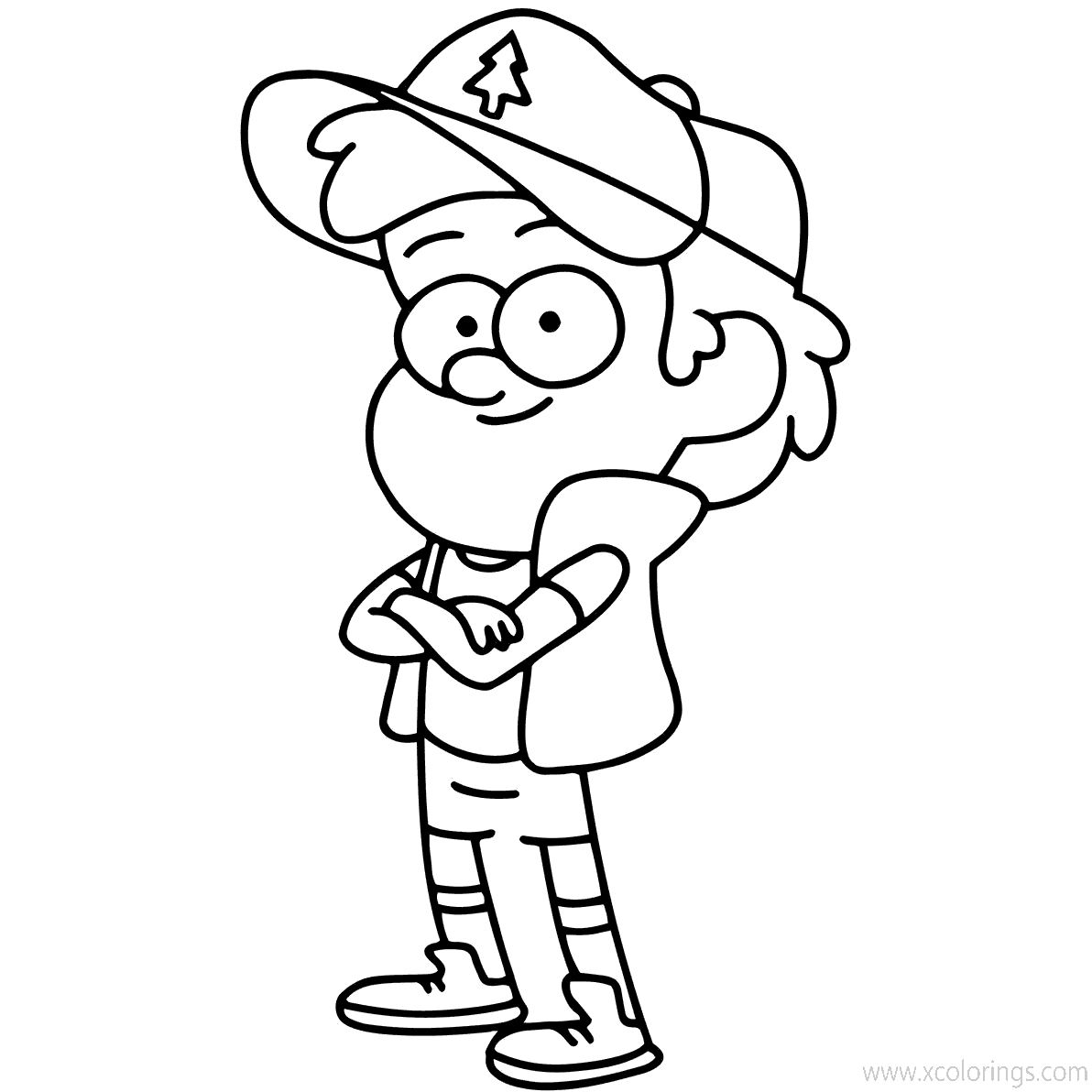Free Gravity Falls Coloring Pages Dipper Lineart printable