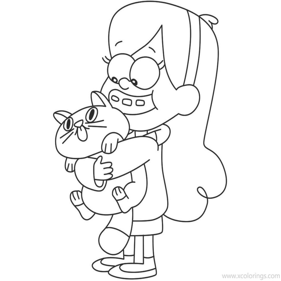 Free Gravity Falls Coloring Pages Dipper with a Cat printable