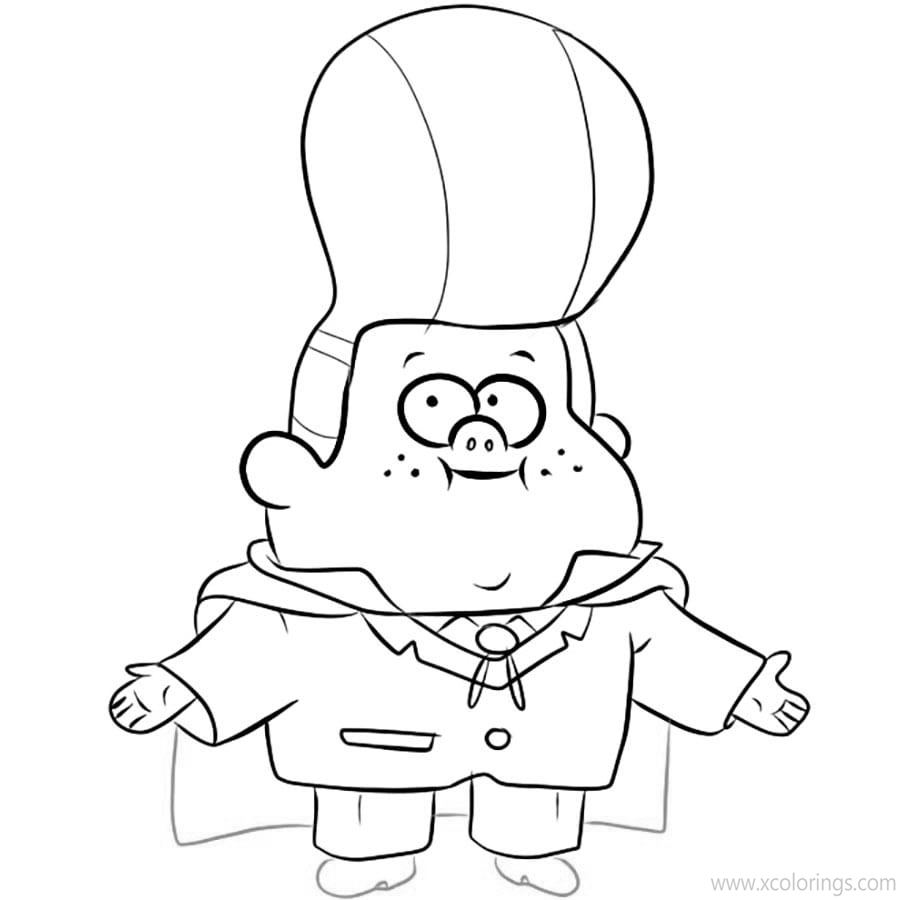 Free Gravity Falls Coloring Pages Gideon printable