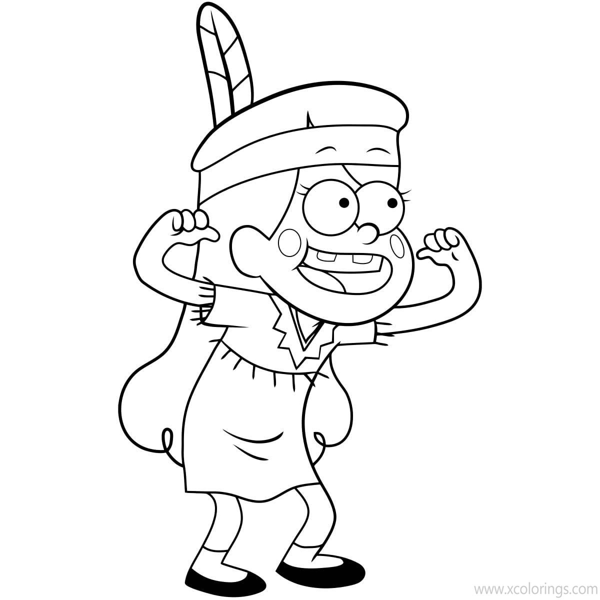Free Gravity Falls Coloring Pages Mabel As An Indian printable