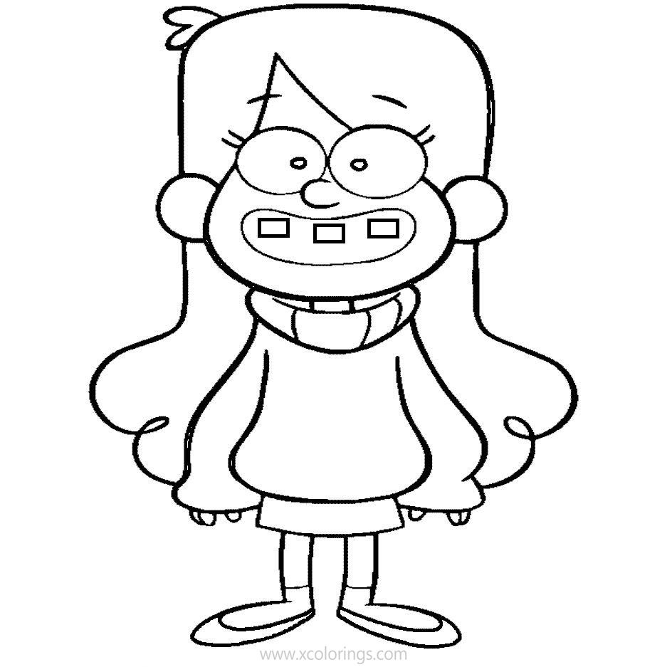 Free Gravity Falls Coloring Pages Mabel Outline printable