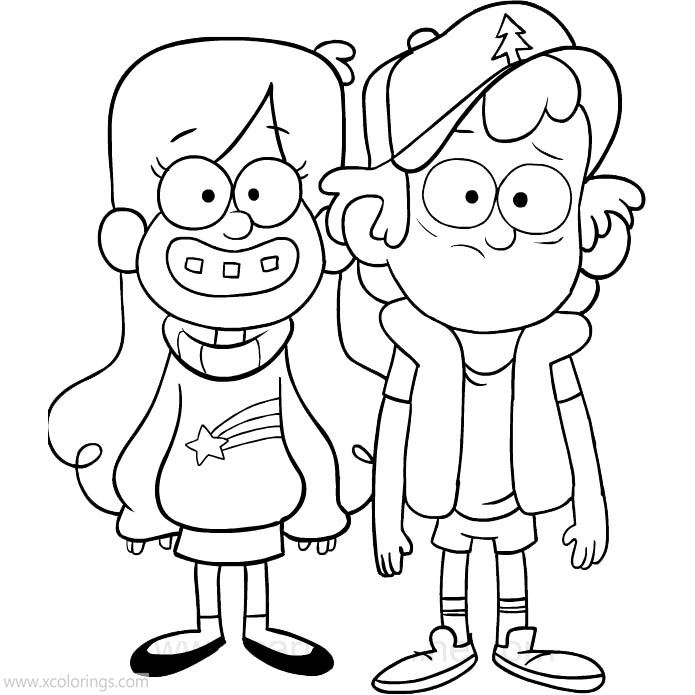 Free Gravity Falls Coloring Pages Mabel and Dipper printable