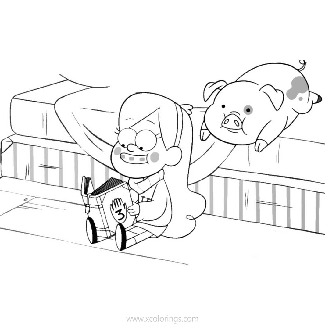 Free Gravity Falls Coloring Pages Mabel and Pig Waddles printable