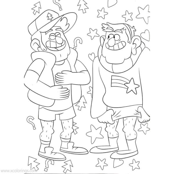 Gravity Falls Coloring Pages Dipper Mabel Uncle Stan and Soos