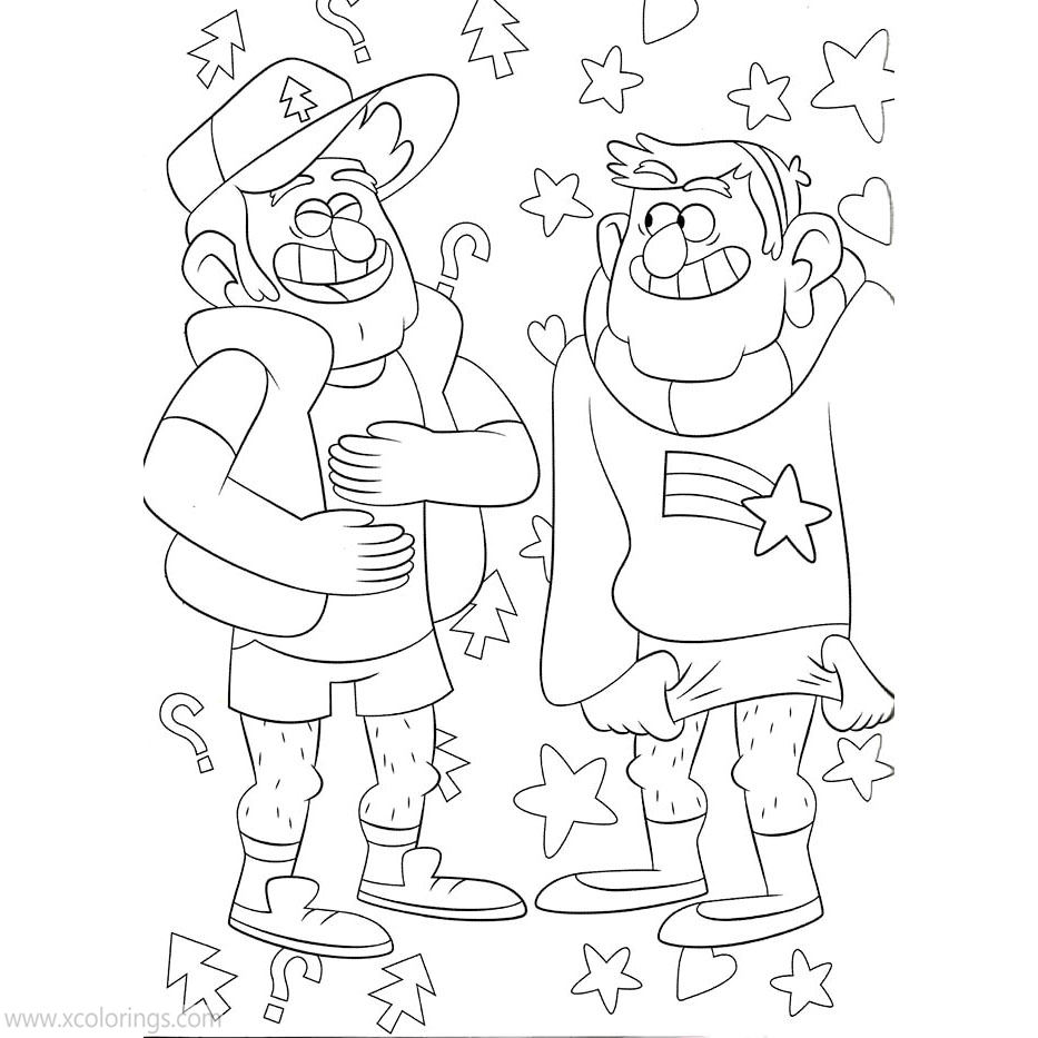 Free Gravity Falls Coloring Pages Old Dipper and Mabel printable