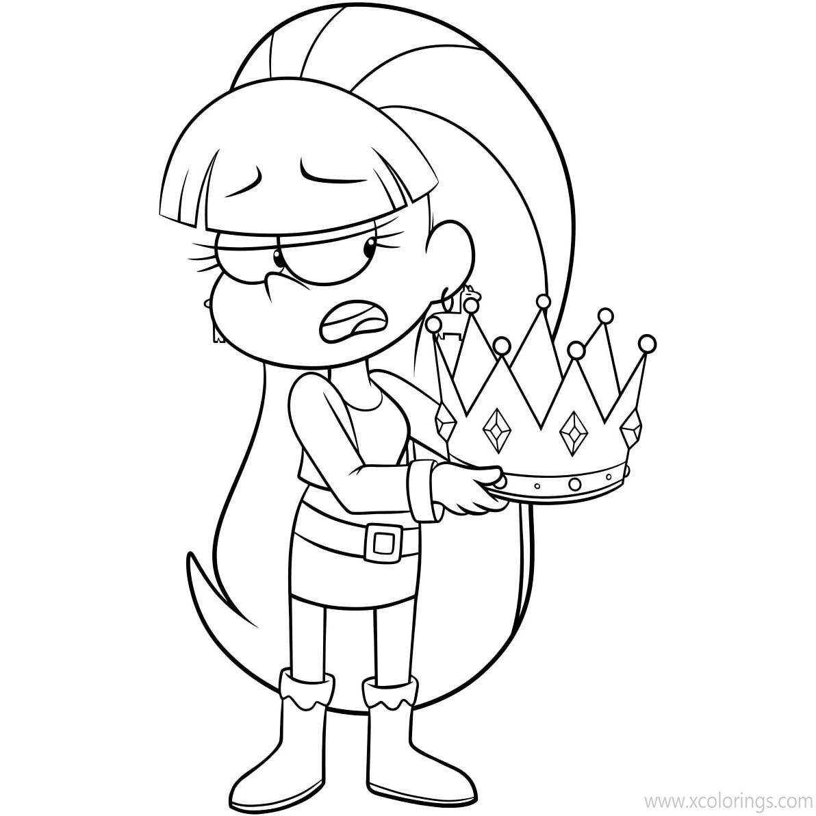 Free Gravity Falls Coloring Pages Pacifica with a Crown printable